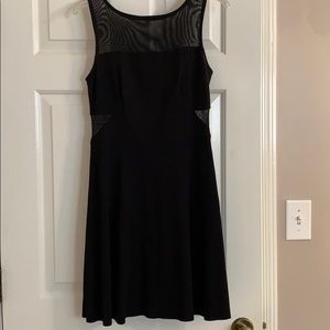 Bailey44 Black A-Line Dress with Mesh Inserts